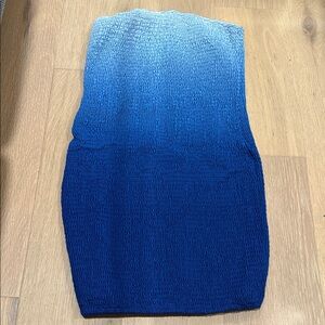 Blue Ombre Tube Top dress size L cruise party dress